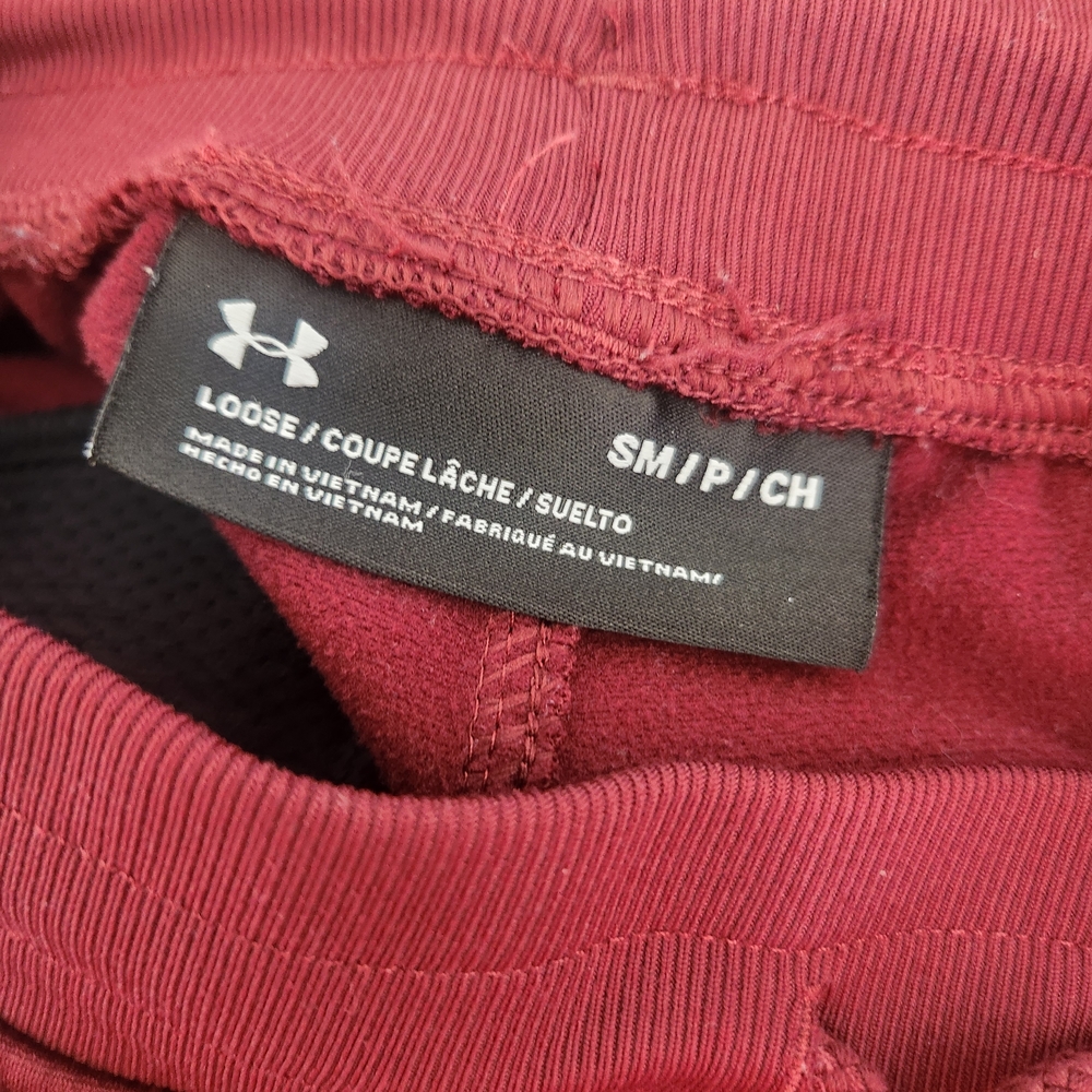 Under Armour Womens Loose Fit Maroon Joggers Size S Euc - Picture 4 of 4